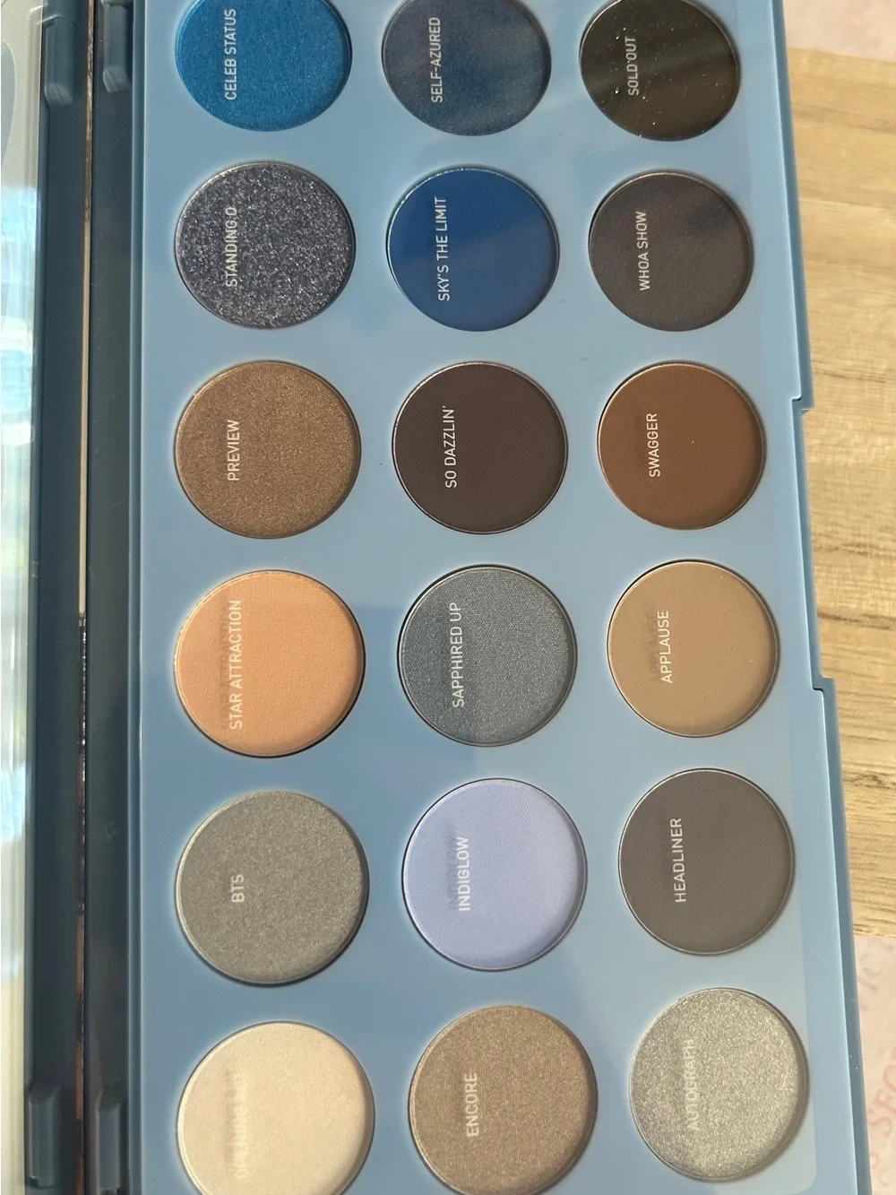 Morphe 18A Blue Away Palette with Blue and Gray Tones
